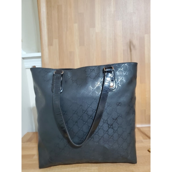 Authentic Gucci Imprime Monogram North South Studded Black GG Leather To… - Picture 7 of 16